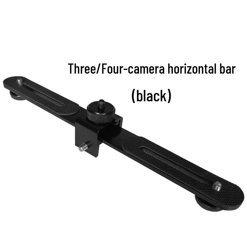 

Multi-functional Mobile Streaming Stand with DSLR Flash, Fill Light & Aluminum Crossbar for Four Cameras