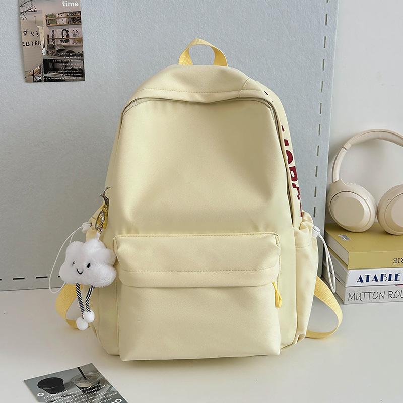 New Korean Style Campus Backpack Large Capacity Lightweight Student Schoolbag Women's Fresh Travel and Casual Letter Backpack