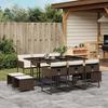VidaXL 11-Piece Garden Dining Set with Cushions, Table and Folding Back Chairs, Outdoor Patio Furniture 3211329