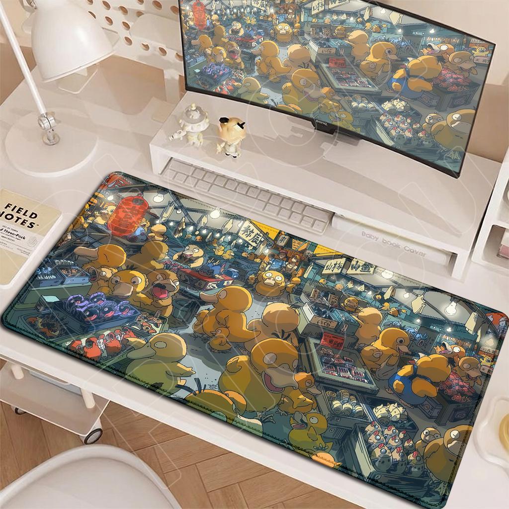 XXL Gaming Accessories Mousepad New Anime Pokemon Psyduck Rubber Desk Large Soft Office Mat HD Printing Computer Keyboard Carpet