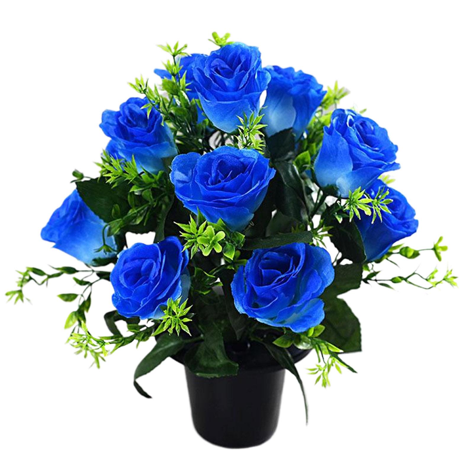 

New Artificial Flowers Silk Roses New Beautiful Branch Vase for Home Wedding Decoration Retro Autumn Fake Plants Christmas Decor синій