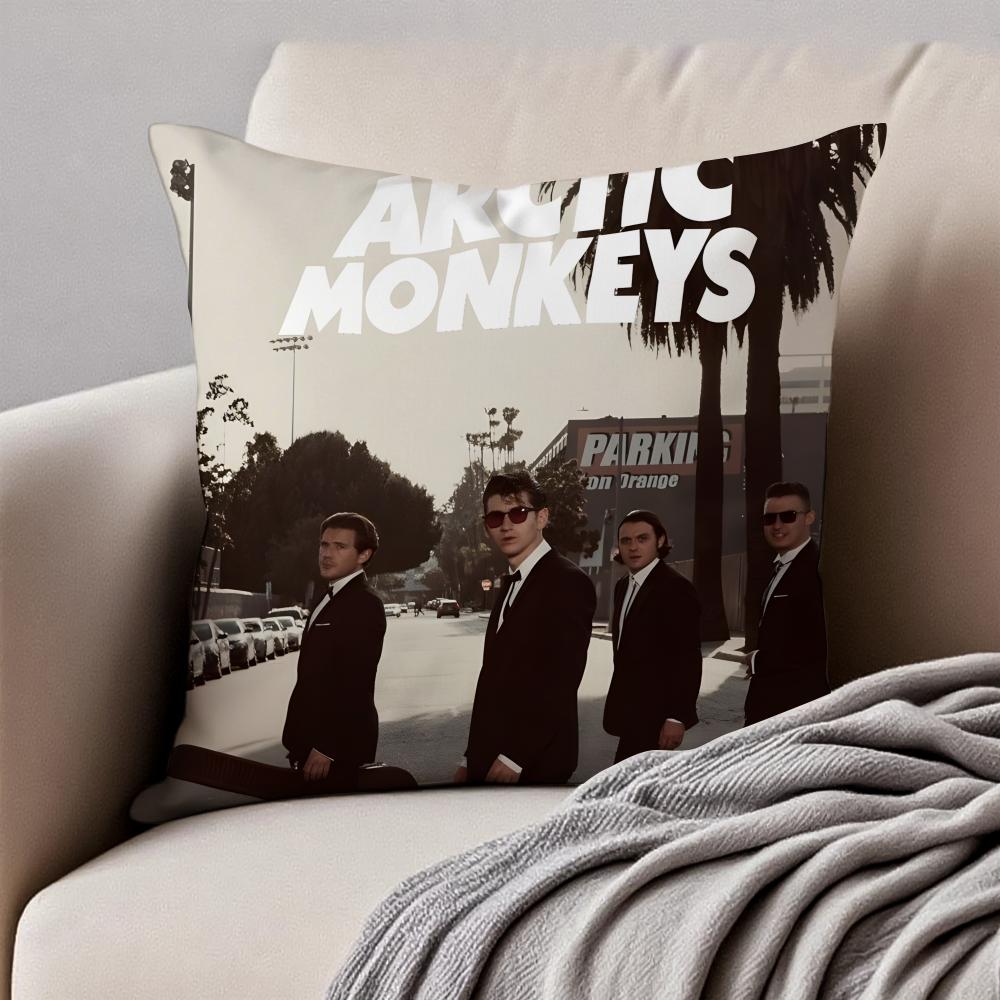 Fashion Cool A-Arctic Monkeys Band Iconic Cushion Cover Pillowcase Anti-Dustmite Invisible Zipper Short Plush Sofa Cushion