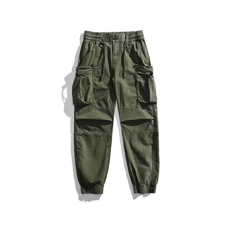 

Summer high street men s overalls casual sports trousers retro silhouette mountaineering trousers outdoor trendy pants 38 армия зеленый