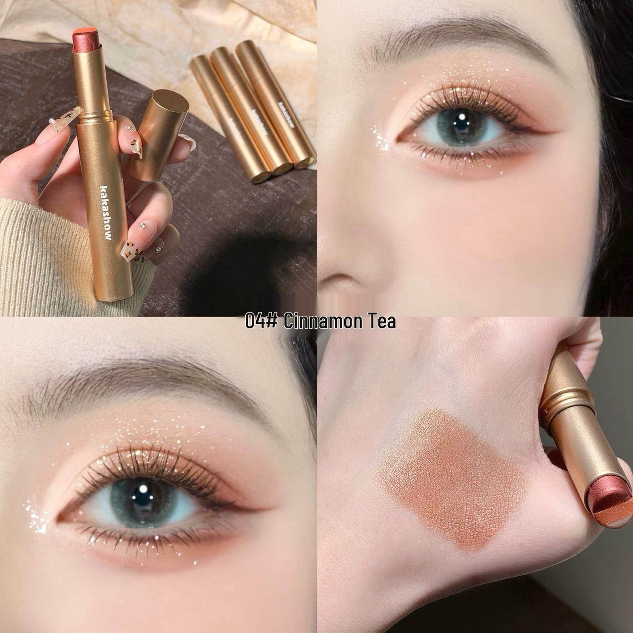 Kakashow Three-Color Glitter Eyeshadow Stick: Sparkling, Easy, One-Swipe Gradient Finish