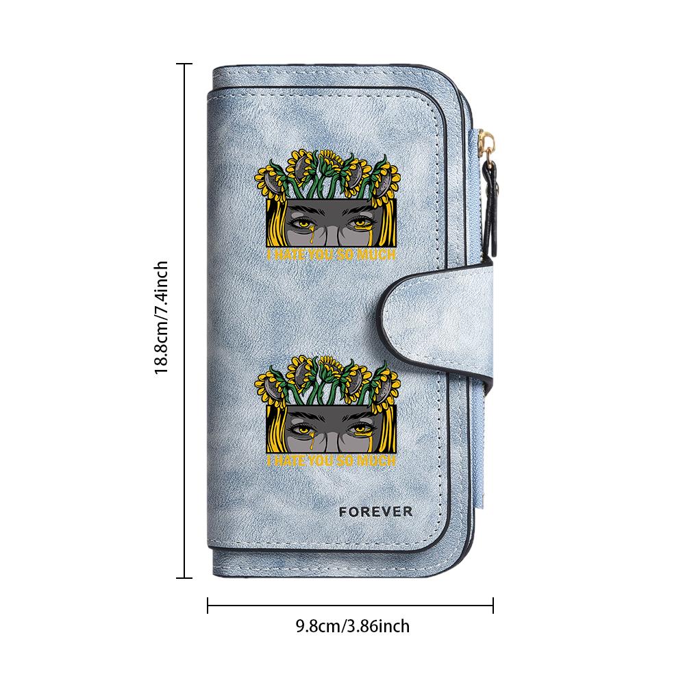 Stylish Printed Long Wallet with Multiple Card Slots Durable PU Leather Purse for Daily Use