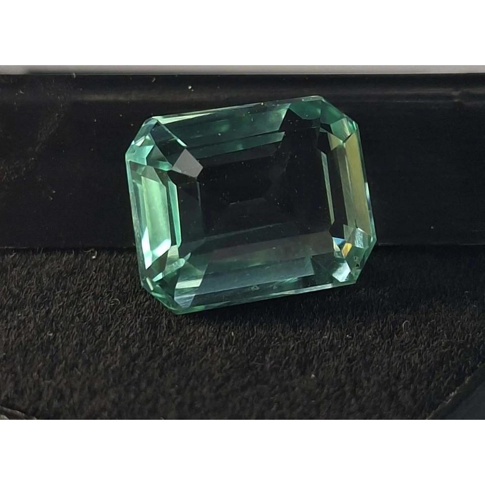 Certified Natural Green Sapphire Emerald Cut 8-10 Ct Fabulous Loose Gemstone