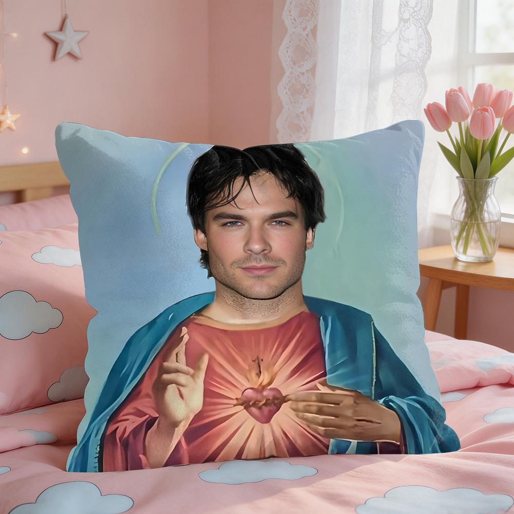 DDamon Salvatore COOL Cushion Cover Square Short Plush Pillow Case Living Room Sofa Home Decor Funda X