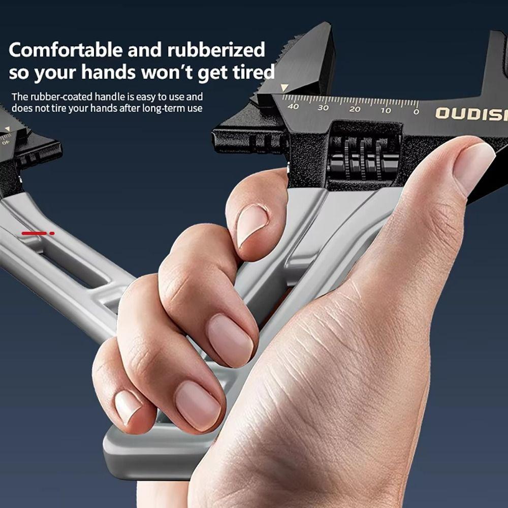 1Pcs Durable 5/6/8 Inch Universal Spanner Steel Mini Adjustable Wrench Large Open 0-45mm Short Handle Tool For Bathroom Pipes