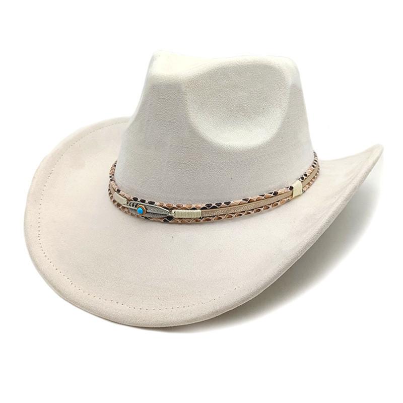 Ethnic Style Cowboy Hat With Wide Brim For Men Women Spring Sun Protection