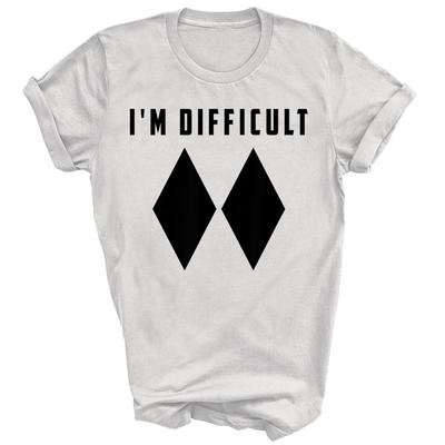 Ich bin schwierig Doppelschwarze Pisten Ski Unisex Shirt Geschenk