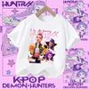 2026 Hot Movie Soft Polyester Baby Girls T Shirt Children's Clothing KPop Demon Hunters Fans Gifts Kids Clothes Fashion Casual Tops