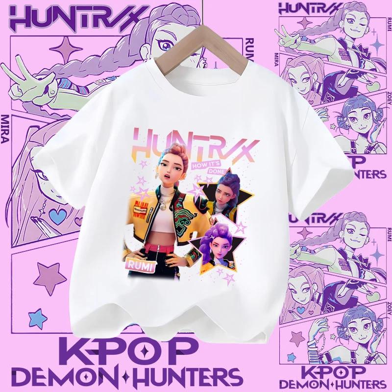 2026 Hot Movie Soft Polyester Baby Girls T Shirt Children's Clothing KPop Demon Hunters Fans Gifts Kids Clothes Fashion Casual Tops
