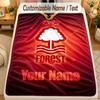 Flannel BlanketNottingham Forest FC Custom Name Text Personalized Soft Warm Throw Blanket Home Decor Gift
