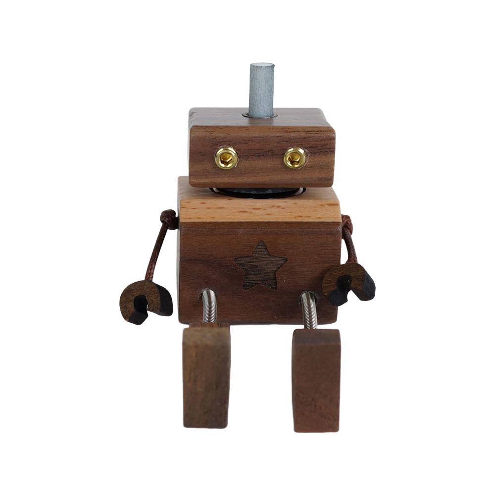 Cartoon Robot Diffuser Partable Shaking Feet Wooden Doll Wood Shake Car Ornament  Car Accessories