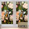 Floral Bee Static Window Stickers Non-adhesive Removable Sun Blocking Stained Glass Privacy Window Film