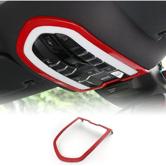 

Center Console Front Reading Light Frame Cover Sticker for Porsche Macan/Cayenne/Palamera 2011-2019 Interior Decorative Trim Accessories (Red) красный