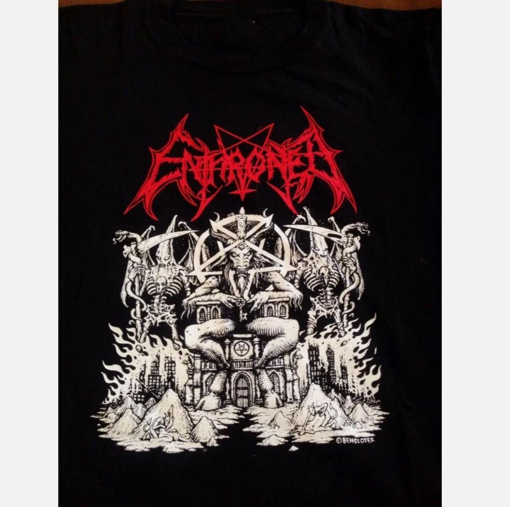 Enthroned, Enthroned shirt Short Sleeve Cotton Black All Size T-Shirt Unisex T-Shirt XXL