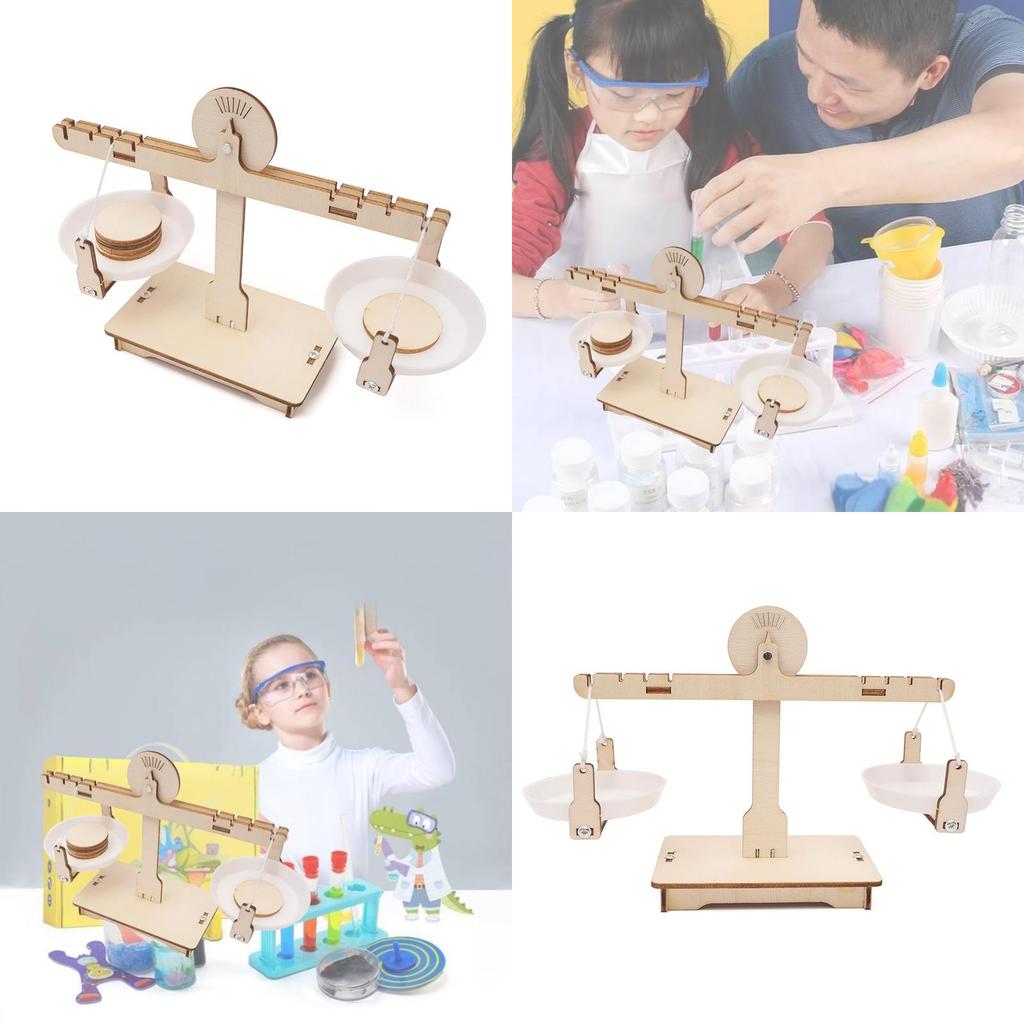 Échelle de Balance en Bois Bricolage Expérience Scientifique Jouet Pour Enfants Kit Éducatif Stem Fait Main