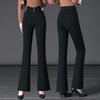 Autumn High-Waist Black Flare Pants for Women - Versatile, Elastic, and Stylish Jeans for Middle-Aged Moms