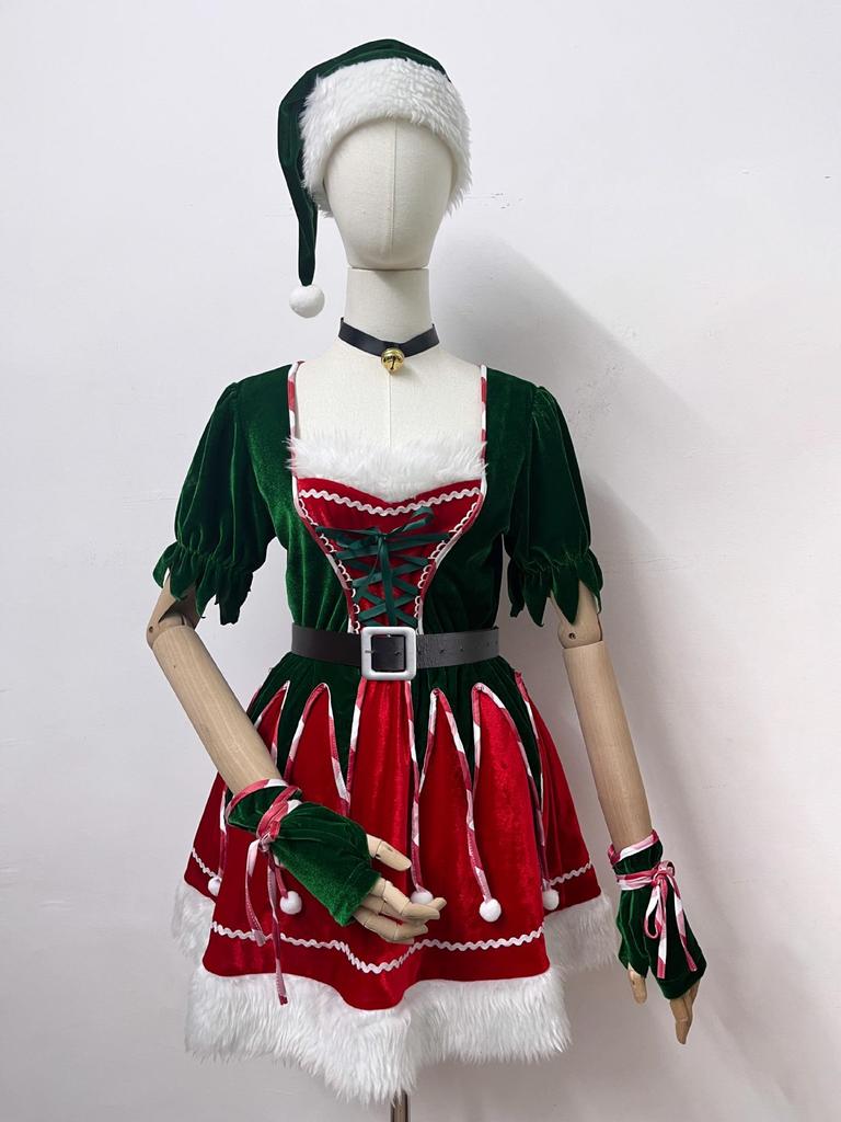 Sexy Green Elf Christmas Cosplay Costume