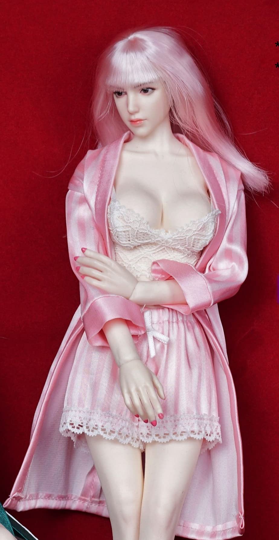 

[TOYBARJAPAN] Аксессуары для фигурок масштаба 1/6SA Toys SA024B Сексуальная шелковая пижамаДомашний костюм с кружевным корсетом и брюками (Тело, голова и обувь в комплект не входят.)