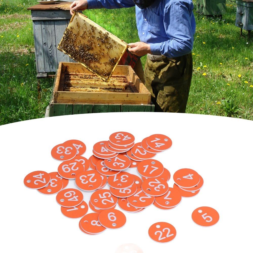 50Pcs Numbered 1-50 Beehive Markers Round Shape Apiary Labels Beekeeping Marking