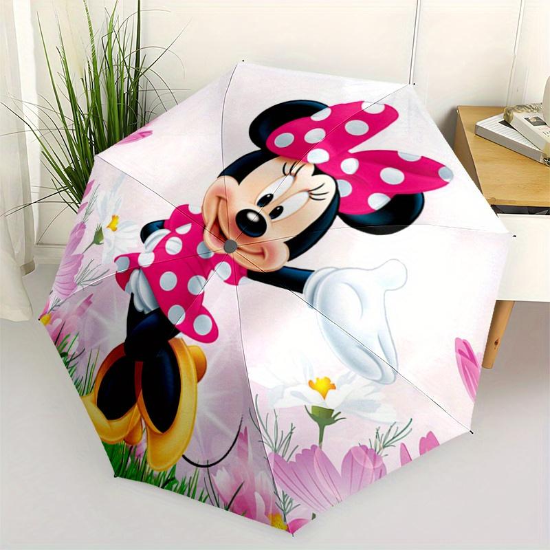 

1pc Happy Minnie Mouse Automatic Opening and Closing Folding - A Good Choice for Gifts, Fashionable and Convenient Umbrella With Cute Cartoo