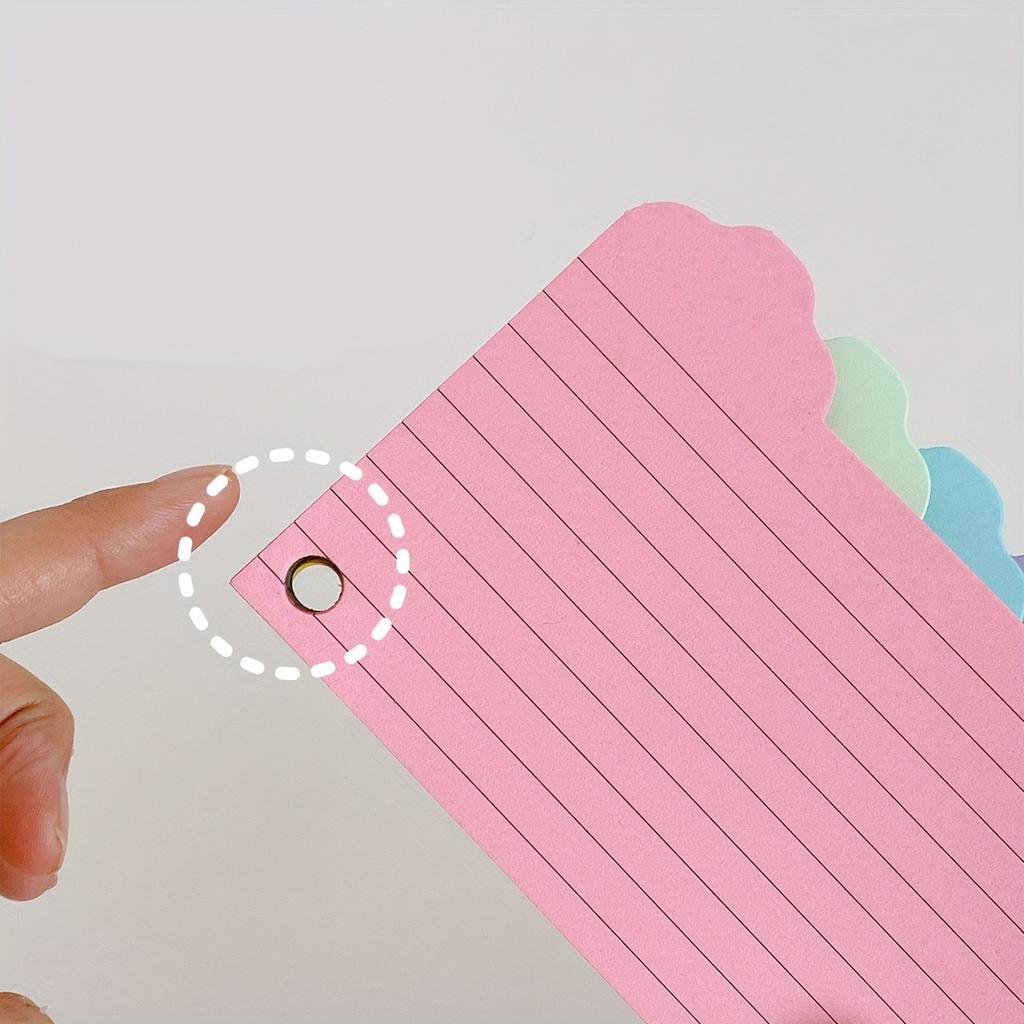125 PCS Tabbed Index Cards, Colorful 3 x 5 Inch Flash Card Dividers Cards Ruled Notecards with 2 rings for Learning Note Taking To Do List