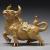 Earthy Yellow Ceramic Zodiac Ox Figurine: Soaring Spirit Auspicious Mascot for Home Relaxation