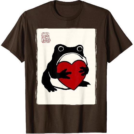 Grumpy Frog Japanese Men Women Kids St. Valentine's Day T-Shirt
