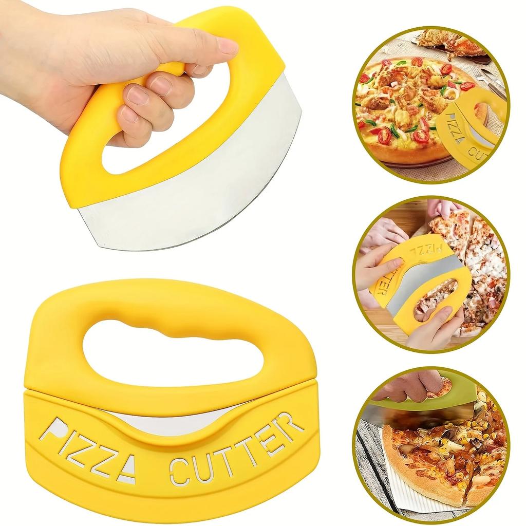 Damaly, Stainless Steel Pizza Cutter with A Finger Guard. The Blade Is Sharpened By CNC Technology and It Is Dishwasher-safe.