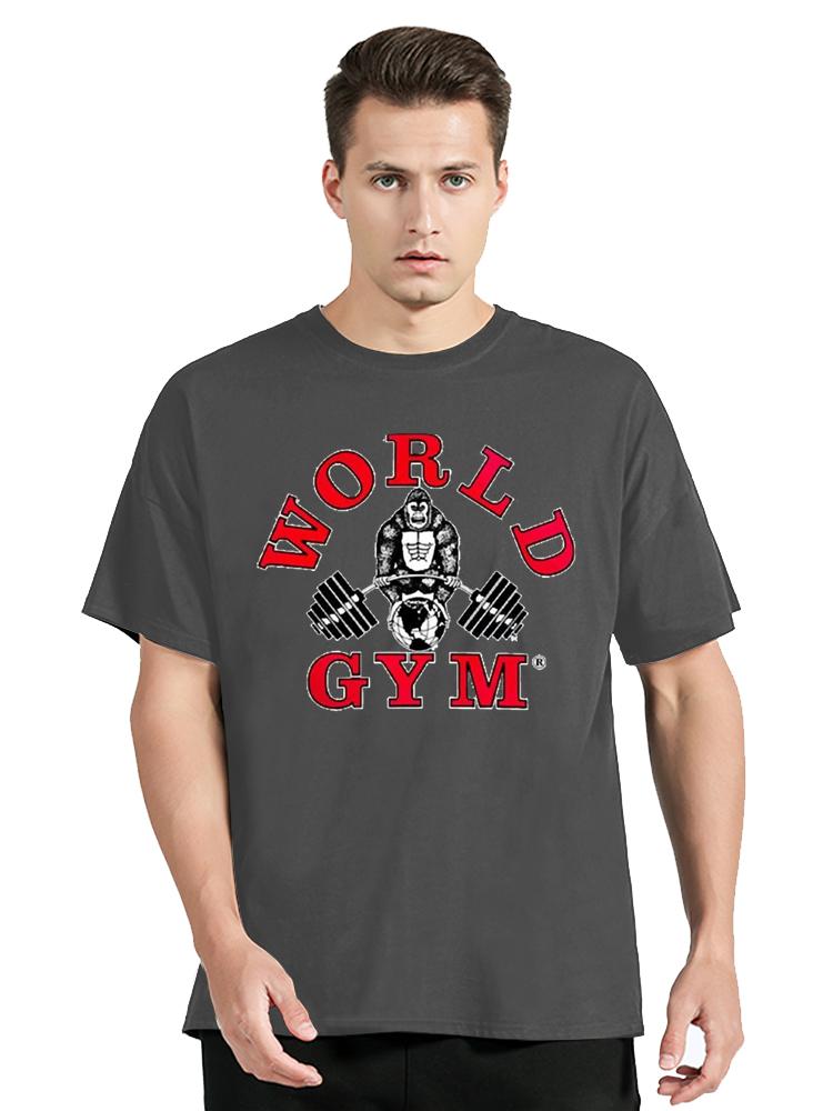 Vintage T-shirt Cute New Kingkong World Fitness T Shirt Unisex Tops Tees Streetwear Cotton Men's Clothing Oversized Graphic