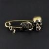 Punk Style Retro Brass Skull Pin Gothic Brooches for Men and Women Party Creative Personality Clothing Accessories.