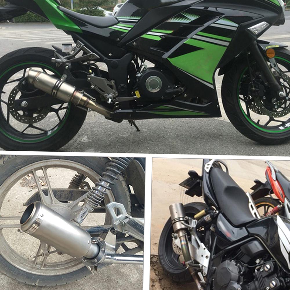 51mm Universal Motorcycle Exhaust Escape Motorcycle Scooter Dirt Bike Muffler Pipe Stainless Steel