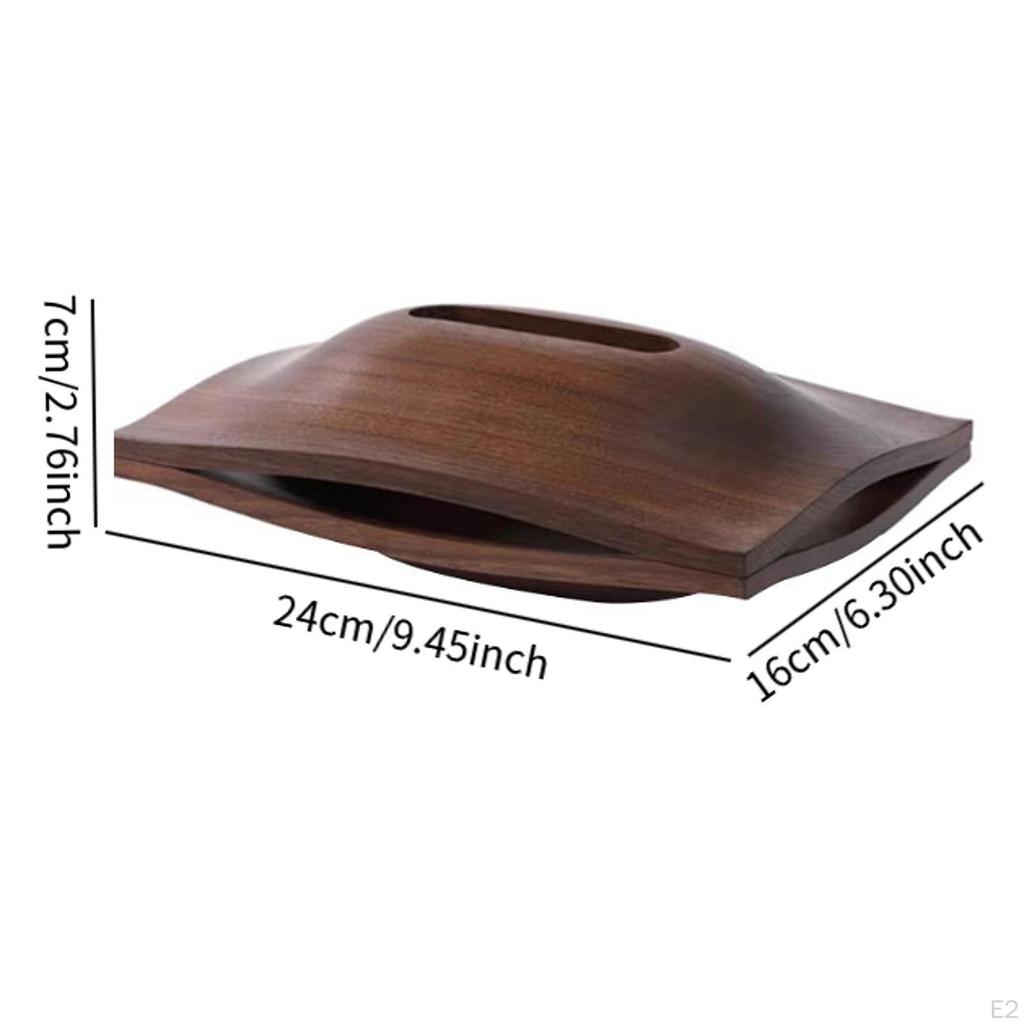 Wooden Tissue Box Cover Napkin Holder Decorative Case Tabletop Ornament for Table Restaurant