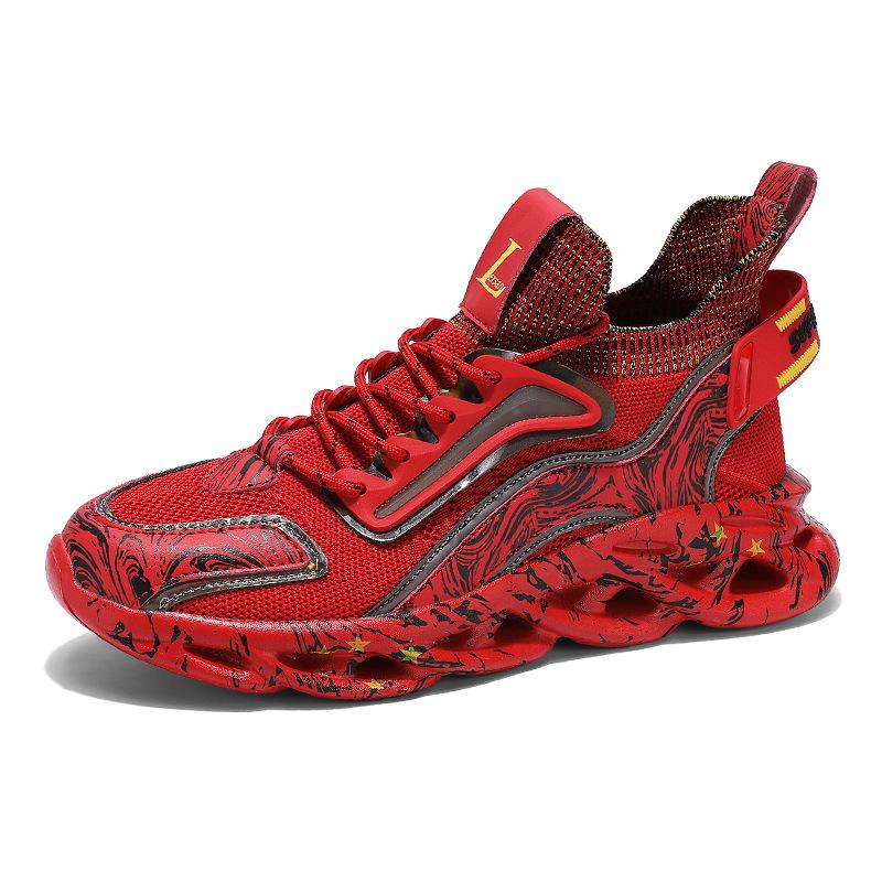 Running casual shoes men's shoes spring and autumn national mesh soft sole new shock-absorbing breathable sports shoes blade