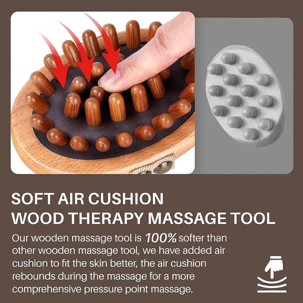 Holztherapie-Massagegerät für Bauchfett,Holzbürste für Meridian-Massagekörper für