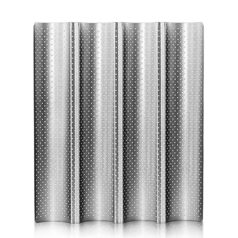 2/4 Wave Perforated French Bread Baking Pan Carbon Steel Baguette Pan French Bread Nonstick Loaves Loaf Cake Mold Baking Tools