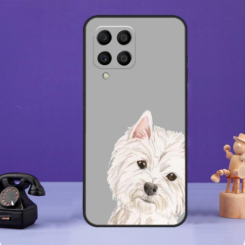 Cartoon Westie Dog Case For Samsung Galaxy M55 M35 M15 M56 M36 M16 M06 M31 M13 M33 M53 M12 M32 M52 M14 M34 M54