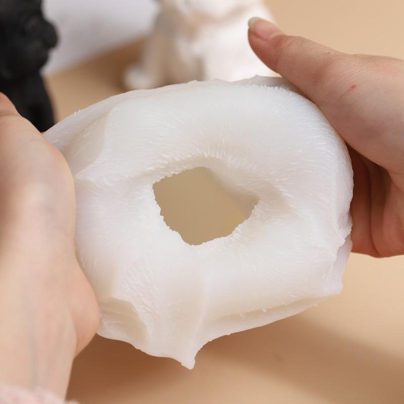 Bulldog Candle Silicone Mold, Suitable for DIY Candle Making, Resin Handicrafts, Animal Soap Clay Cement Mould, Festival Gifts