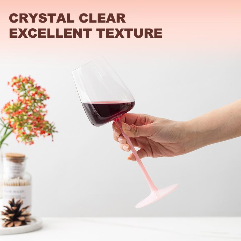 2 Stück Kristallglas Farbverlauf Rosa Kelch Kreative Persönlichkeit Bar Zuhause Kelch Einzigartiges Geschenk für Frauen, Männer, Hochzeit, Jubiläum