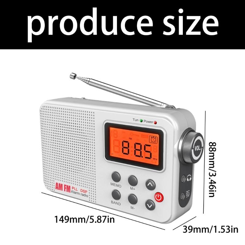 AM FM Band Radio with 45cm Extendable Antennas for Stable Reception 20 Presets Alarm Sleep Timer for Emergency Use