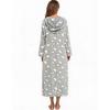 Women's Zip Up Plush Fleece Robe Hooded Warm Long Bathrobe Dressing Gown Winter Cozy Zipper Lounger Sleepwear Housecoat Loungewear Nightgown