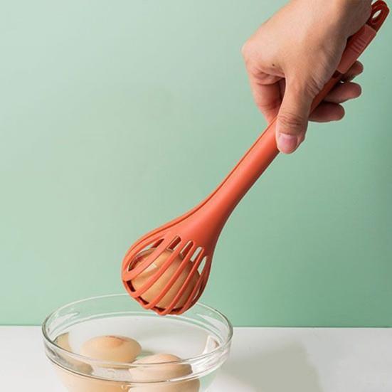 3-i-1 köksredskap äggvisp omrörare mattång sil med halkfria tänder värmebeständigt köksverktyg för bakning matlagning