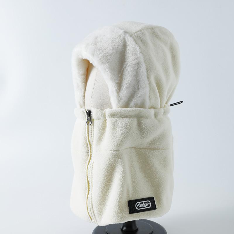 

Windproof hat Men s winter cycling warm mask Thickened ear protection scarf headgear Cycling cold-proof Lei Feng cotton hat бежевий