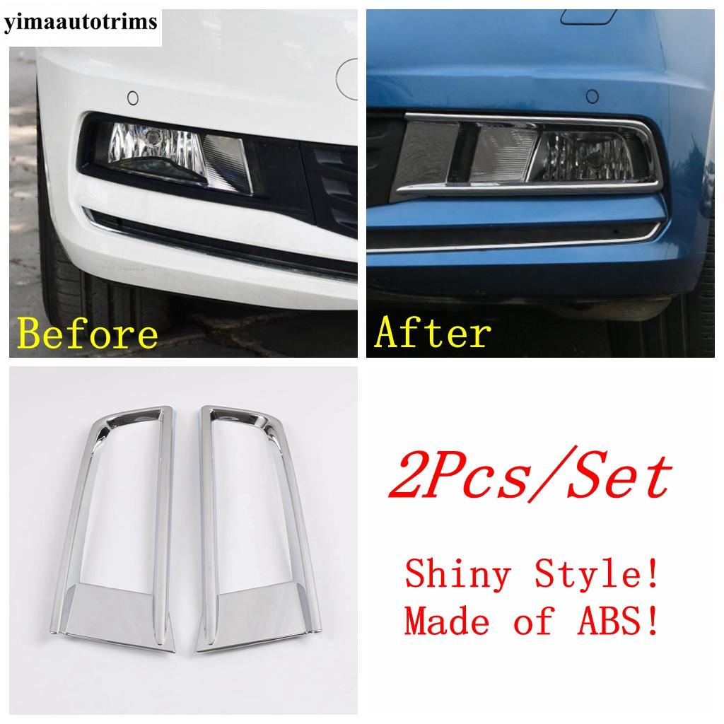 Car Front Rear Fog Lamp Light Frame Stickers Cover Trim For VW Volkswagen Touran 2016 -  ABS Chrome Accessories Exterior Kit