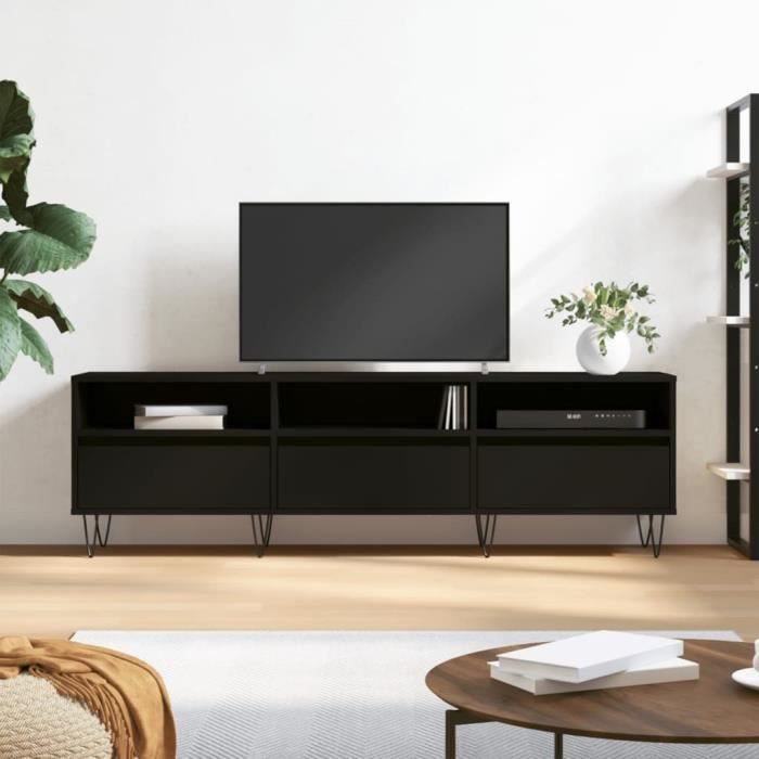 VidaXL Meuble TV noir 150x30x44,5 cm bois d'ingénierie 831277