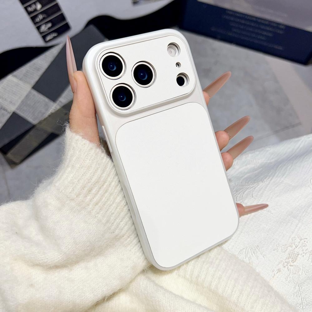 Luxury Solid Color PU Leather Texture Phone Case For iPhone 17 16 15 14 13 Pro Max Matte Full Bumper Non-Slip Shockproof Cover