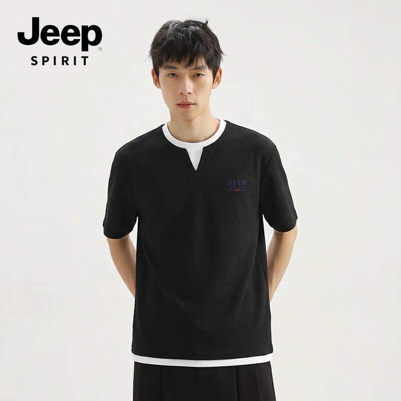 

JEEP SPIRIT Men s Layered Look Short Sleeve T-Shirt M