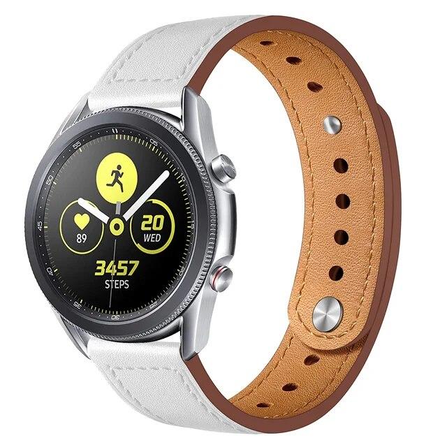 

Leather Strap For Samsung Galaxy Watch 5 pro/4 Classic/3/active 2/Gear S3 22mm/20mm bracelet Huawei watch gt 2 3 pro 46mm band